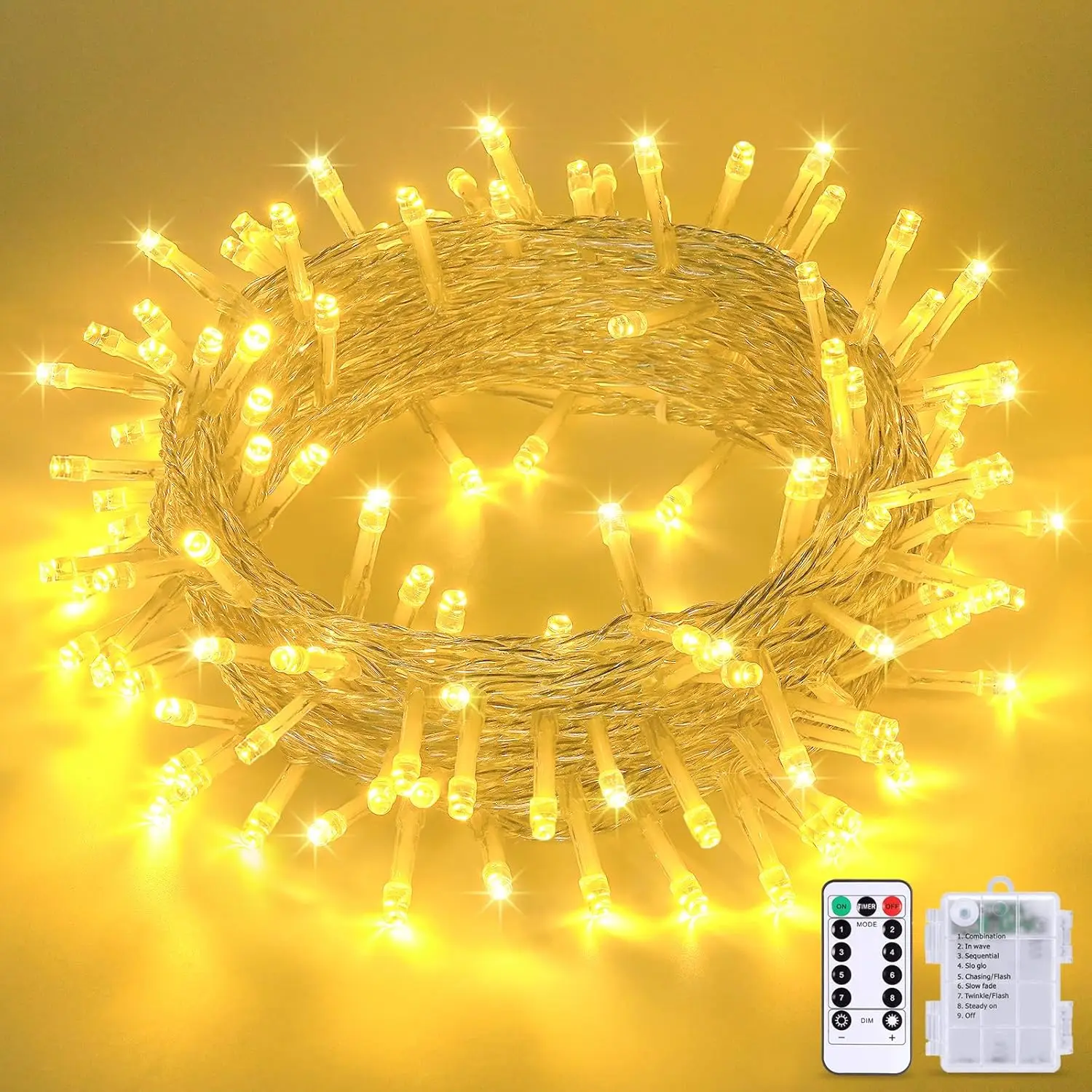 

80 LED Christmas Lights Outdoor Battery Power String Lights Waterproof Twinkle Fairy Mini Lights with 8 Modes Remote Indoor