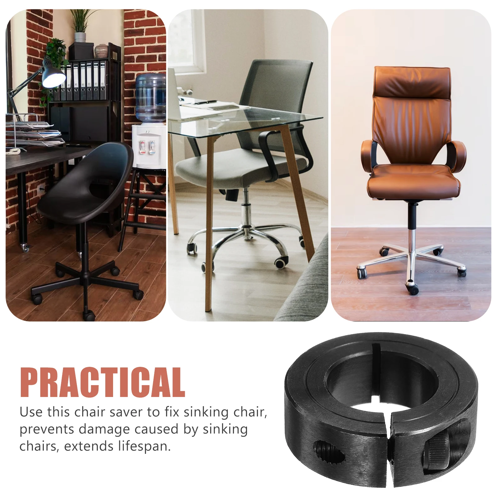 

Office Chair Protection Kit Fix Sinking Repair Gas Lift Cylinder Replacement Stainless Steel Fixing Ring Gaming Chair Parts High