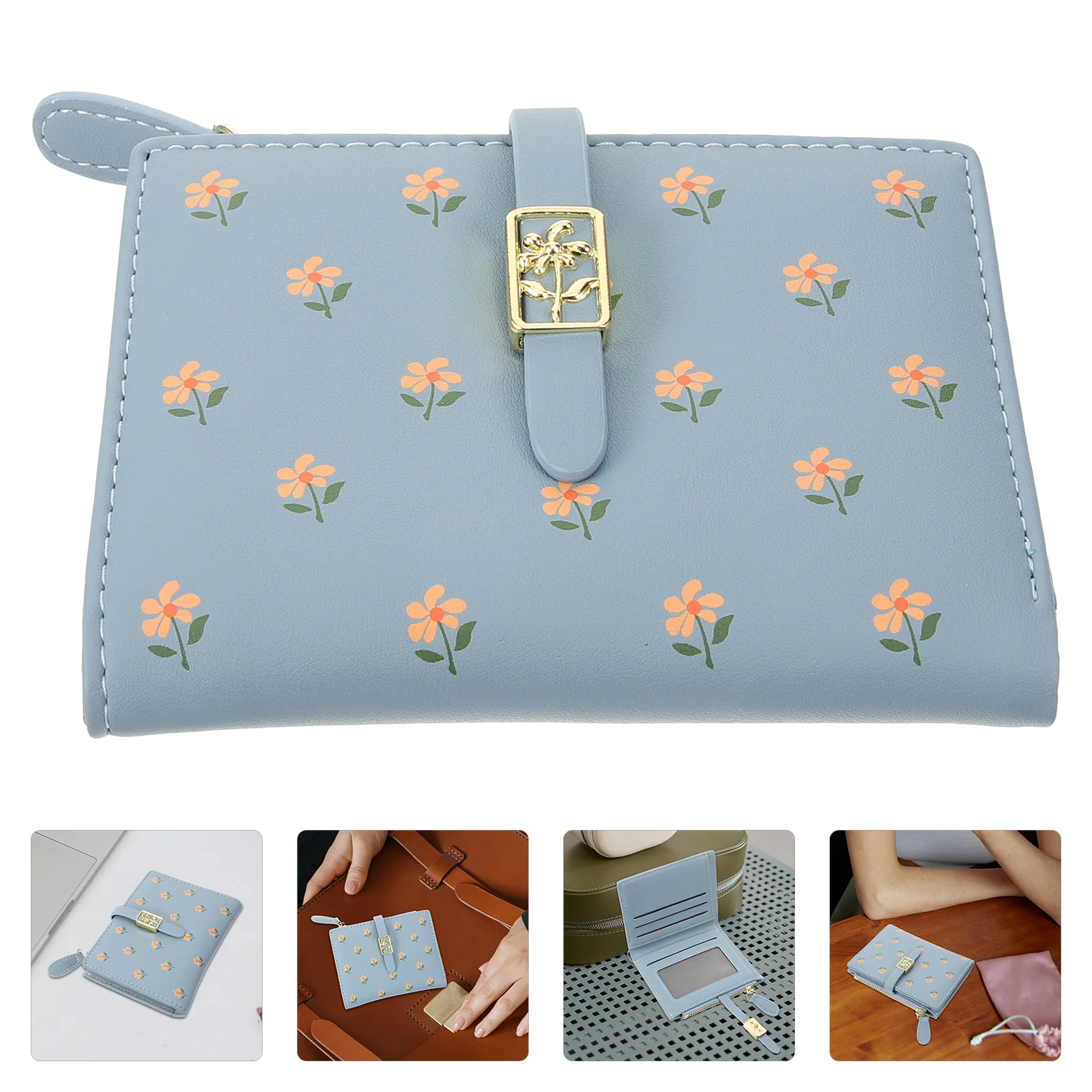 محفظة صغيرة كرتونية لطيفة للنساء محمولة بسحاب، محفظة مدمجة وأنيقة للسيدات، حقيبة للعملات المعدنية، محفظة مزخرفة خفيفة الوزن للسفر #1