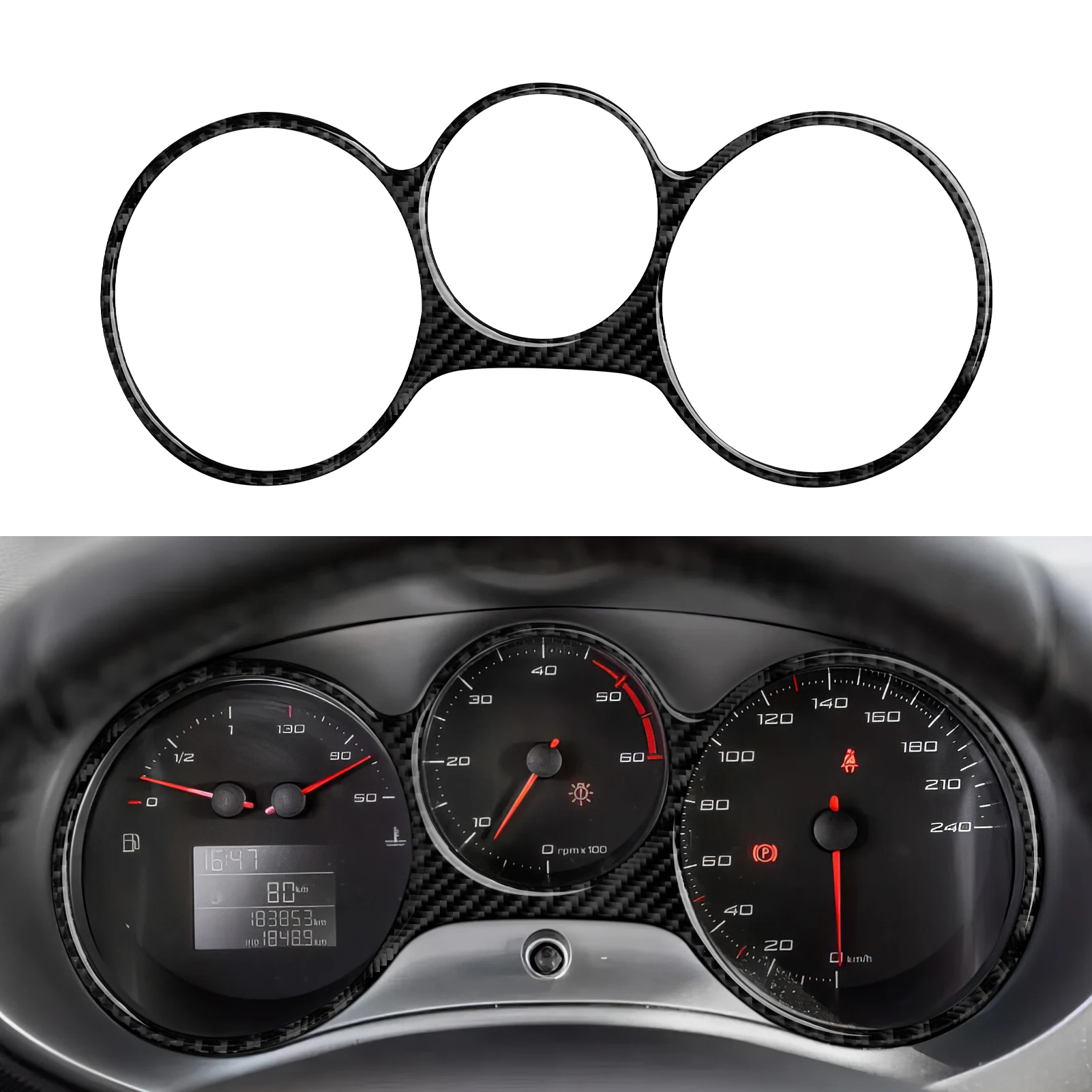 For SEAT Leon (2006-2012) Side Door Trim Strip. Carbon Fiber Interior Sticker. Car Center Console CD Air Outlet Protect Panel. view 5