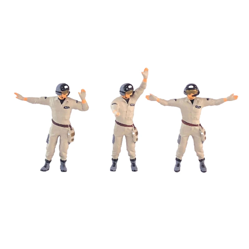Neue 1:64 Modell Action Figure Air Force Pilot Befehl Flugzeugträger Boden Service Handhabung Arbeits Männer DIY Szene Zubehör