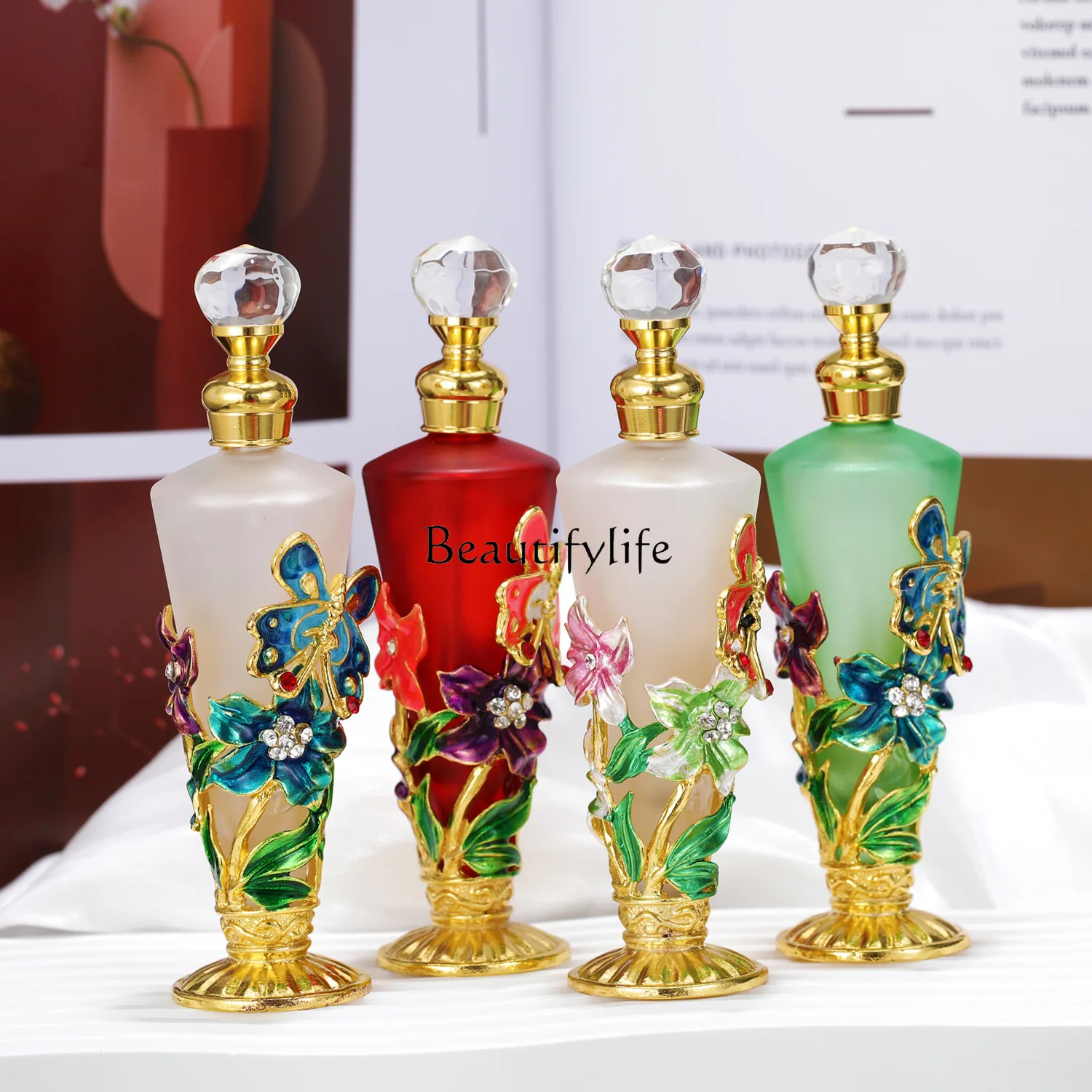 30ml enamel filled bottle travel distributor can dropper glass decorative bottle