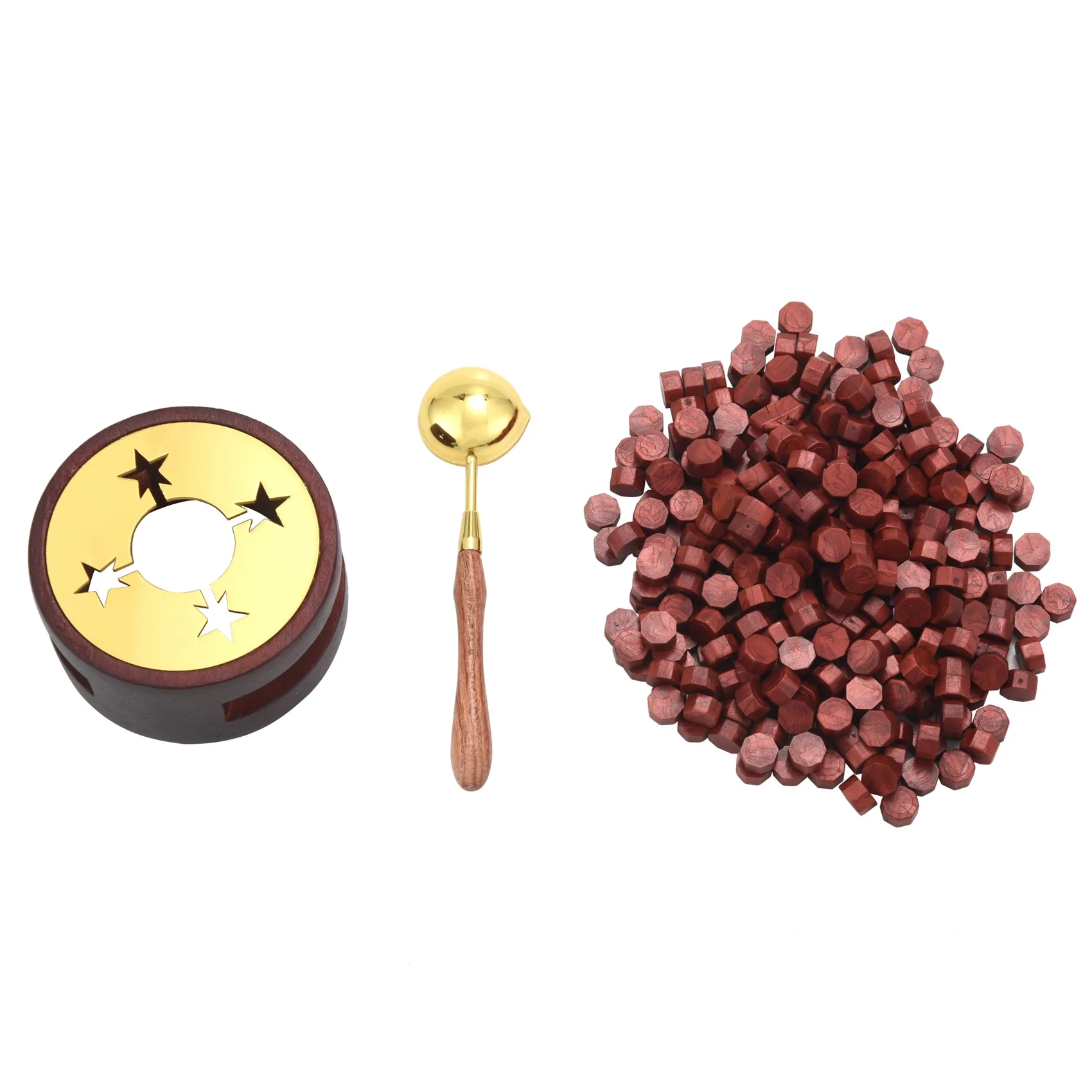 Red Wax for Letters Stamp Seals Sealing Wax Kit with Wax Seal Beads Wax Seal Warmer Wax Spoon and Candles