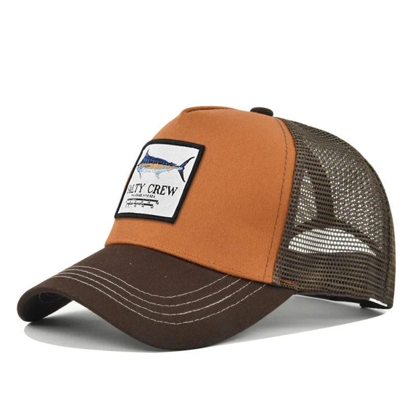 Unisex Blue marlin logo fishing Embroidery Baseball Net Caps Four Seasons Outdoor Sunscreen Hat Adjustable Casual Trucker Hats - view 6