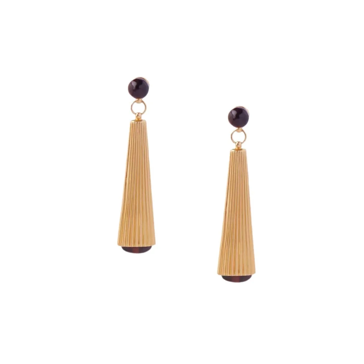 Top Qulity Classic New Product 2025 Trendy Anniversary Gift Famous Brand Party Red Tiger Eye Stone Threaded Fan Earrings Modern