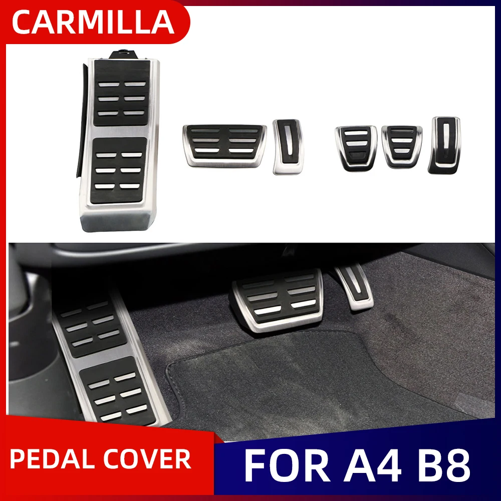 Gaspedal- und Fußstützenauflagen passend für Audi A1 A4 A6 Q5 8X GB B6 B8 C6 C7 C8 8R 80A LHD Gas- und Bremspedal ohne Bohren – Detail 1