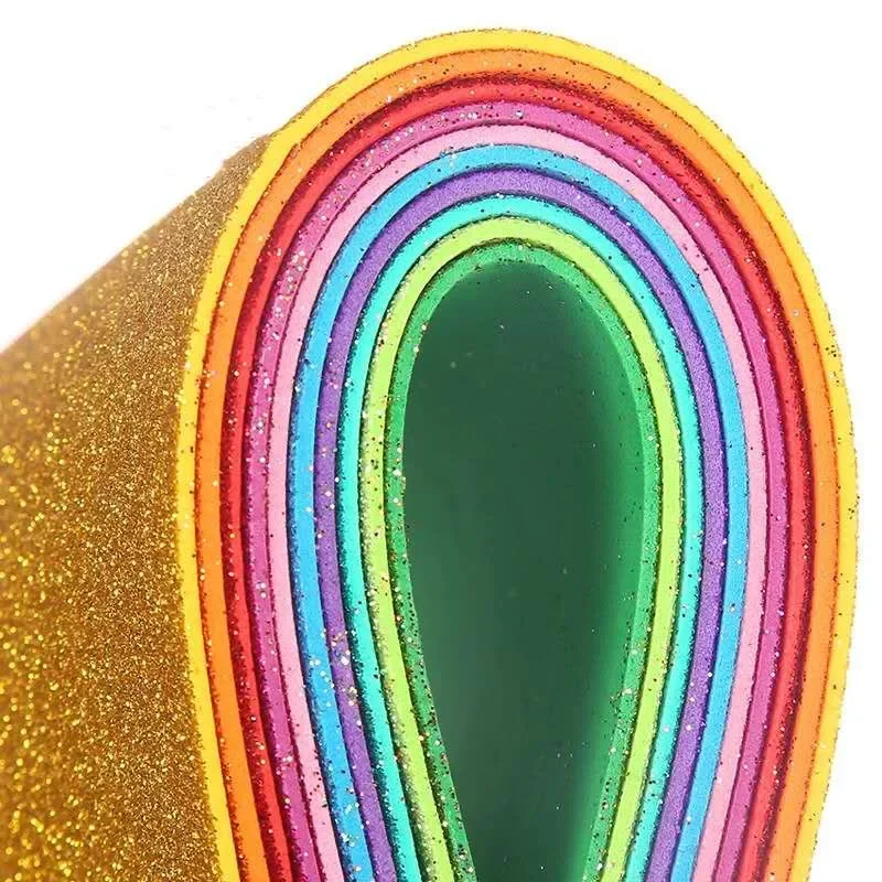 5Pcs Glitter Foam Paper Sparkles Paper A4 Without Glue for Children\'s Craft Activities DIY Cutters Flash Handcraft Foam Paper