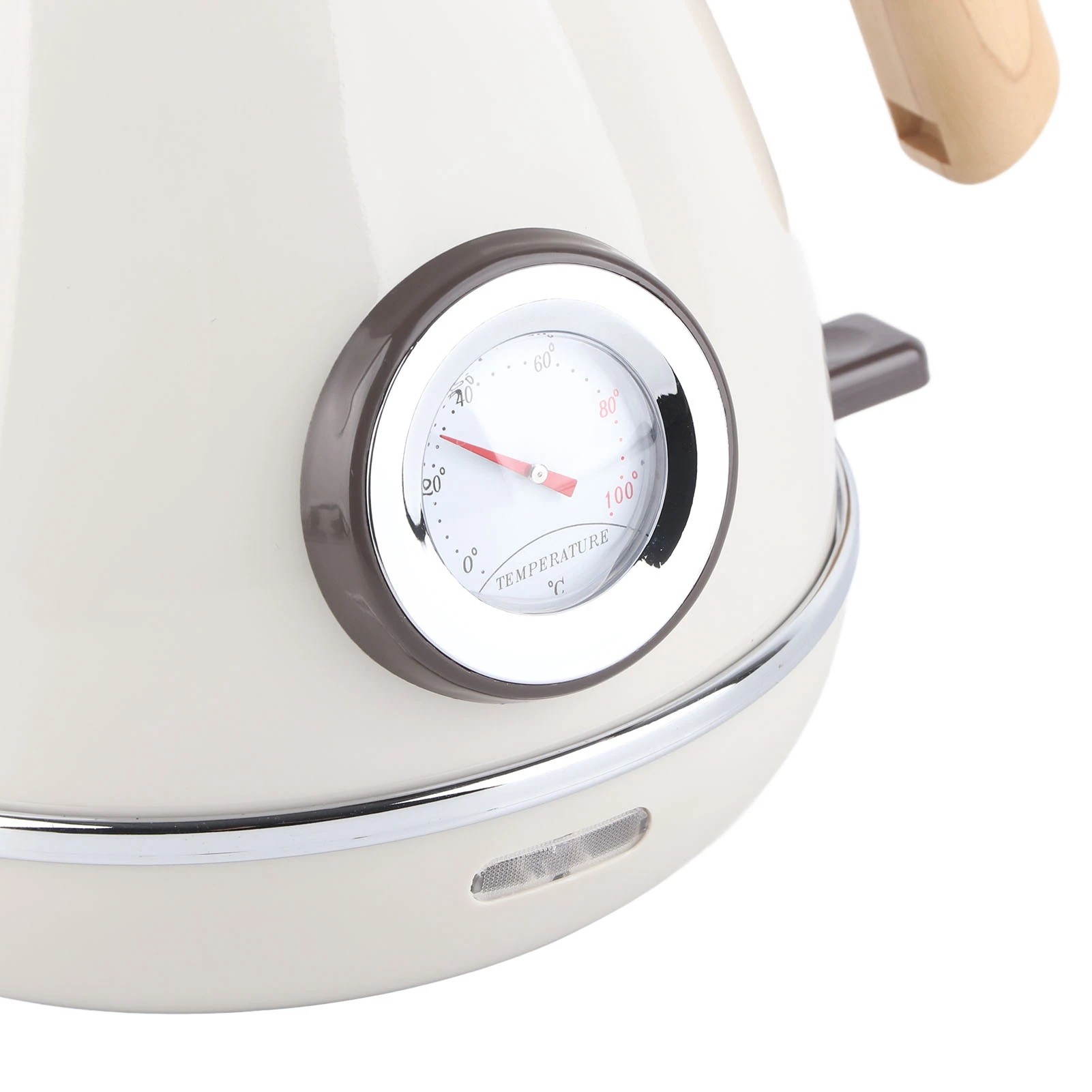 Retro Wood Grain Electric Kettle, 1.7L Quick Boil with Temperature Display, 1850-2200W Safety Dry Boil Protection - Ideal for Ho