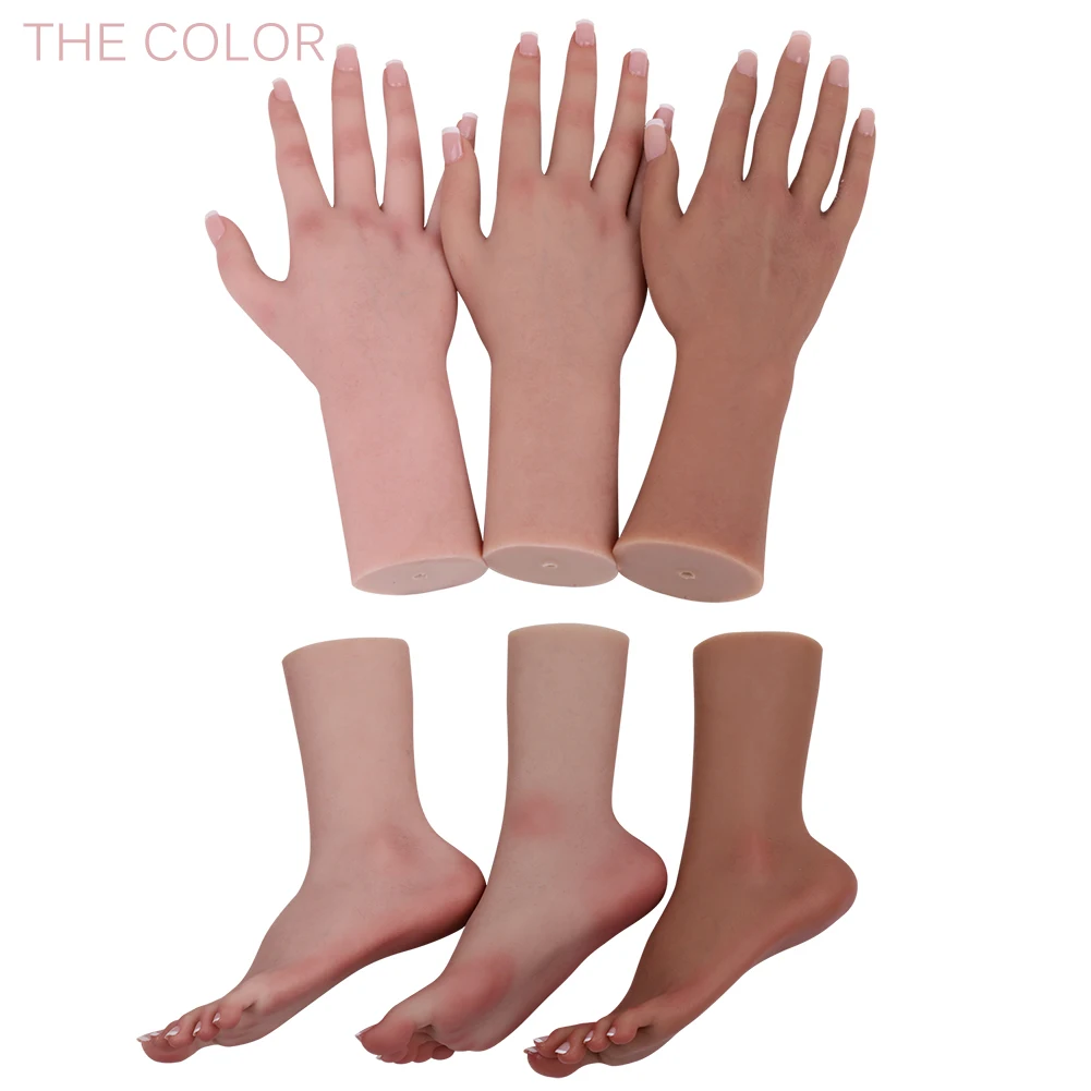 Realistic Silicone Material Female Hands Foot Model Lifelike Silicone  Hand Foot Mannequin for Hand Art Jewelry Display