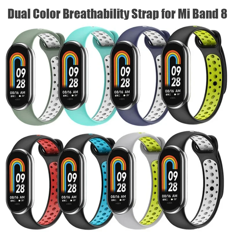 Silicone Strap for Xiaomi Mi Band 8 NFC Soft Sports Smatr Watch Accessory Bracelet Wristband Mi Band 8 Belt Correa Replacement