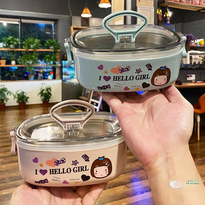 

Корейский портативный ланч-бокс с высокой эстетической ценностью для детей детского сада, учащихся начальной школы, офисных работников, из нержавеющей стали...