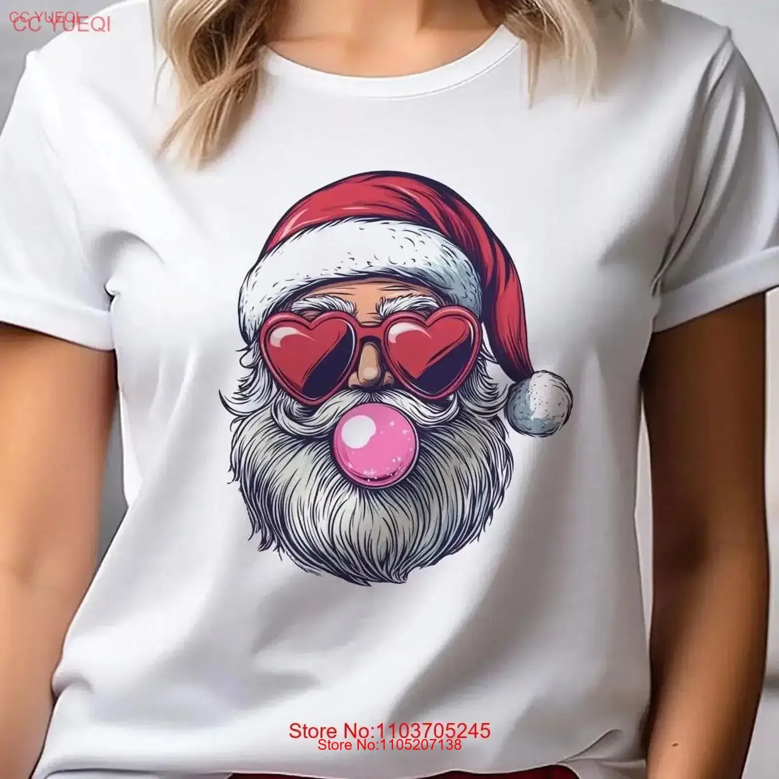 

Холщовая футболка с круглым вырезом Santa Bella с жевательной резинкой, Рождественская футболка с круглым вырезом DTF 50039, винтажная стильная дышащая уличная одежда с рисунком