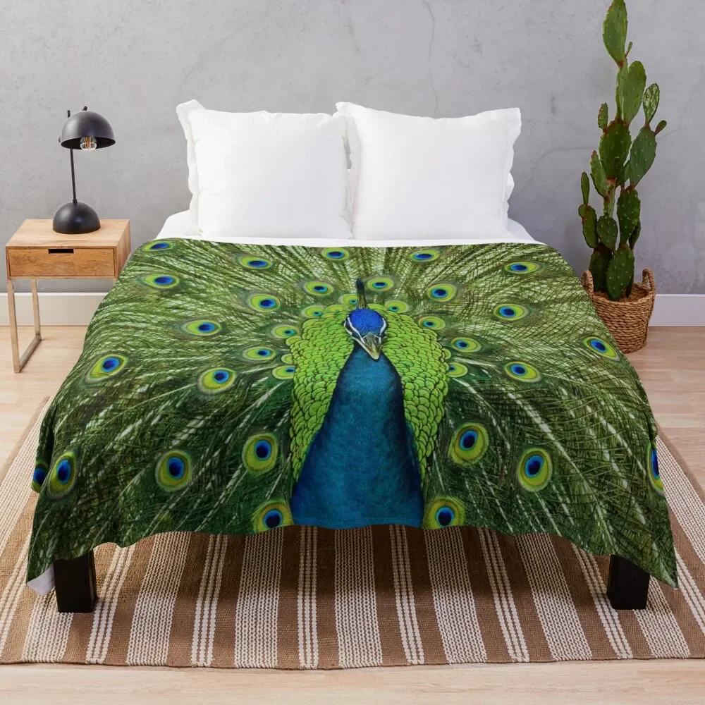 

Colorful Peacock Throw Blanket Thermals For Travel Decorative Beds cosplay anime Blankets