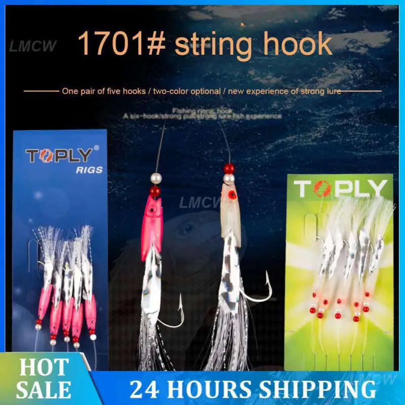 Sea Bass Lures Hand-tied Practical Sea Fishing Tools High-carbon Steel Hook Fishing Hook Luminous Bait Mackerel Barbed Hooks Pvc