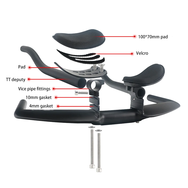 22.6-25mm Clamp Carbon Fiber Integrated TT Aero Handlebars 400/420/440mm Width Triathlon Time Trial Racing Road Bike OEM