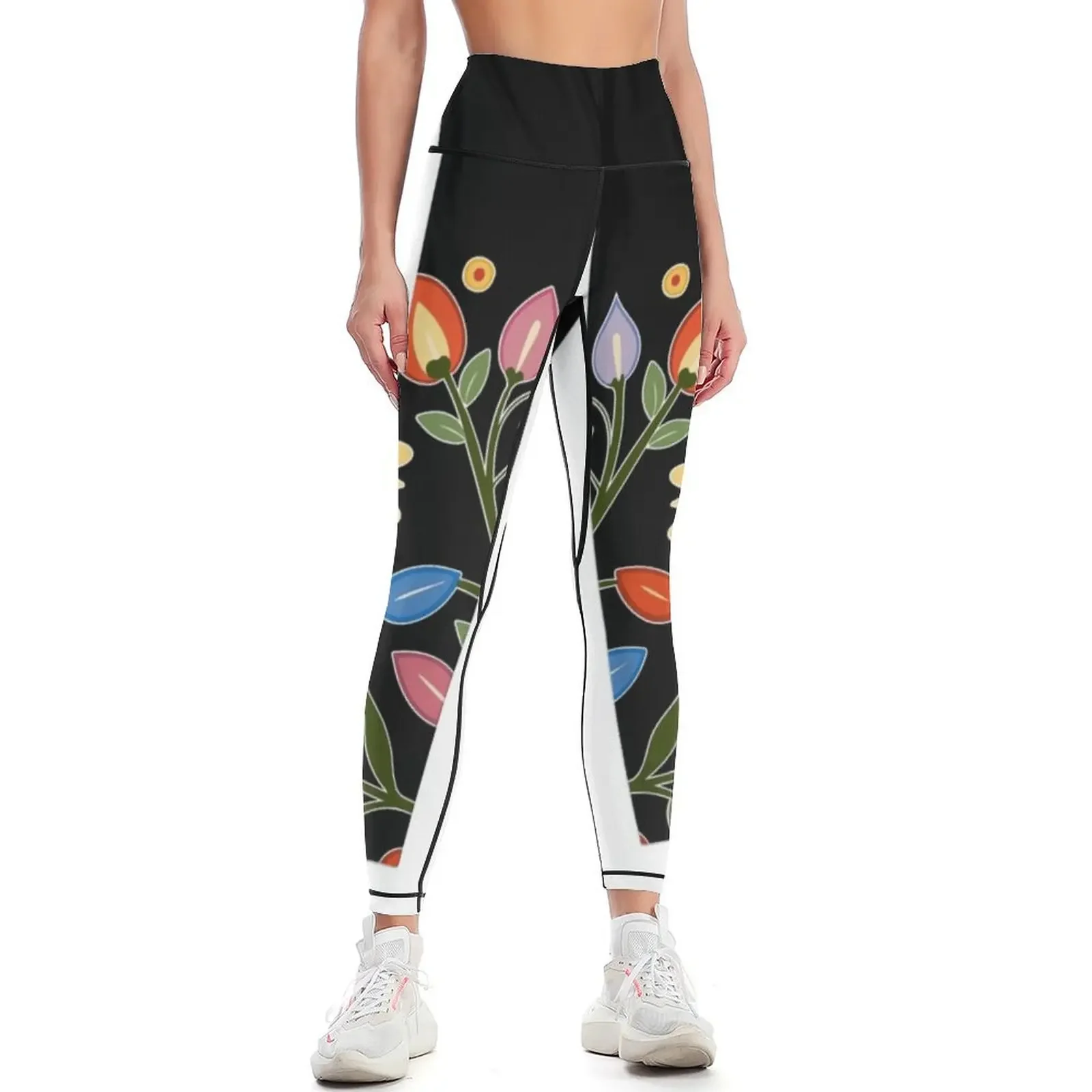 

Ojibwe Floral Designs Leggings trousers sports for gym flared sports tennis for Womens Leggings