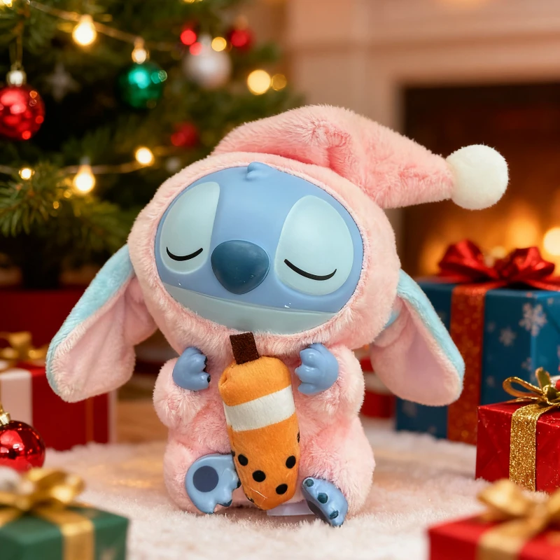 디즈니 뉴 스티치 잠자리에 들기 전에 먹어라 시리즈 비닐 블라인드 박스 가방 펜던트 귀여운 플러시 인형 미스터리 박스 장난감 크리스마스 선물