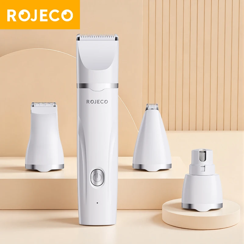 

Электрическая машинка для стрижки животных ROJECO: набор для груминга собак и кошек 4-в-1, профессиональный многофункциональный триммер-шейвер