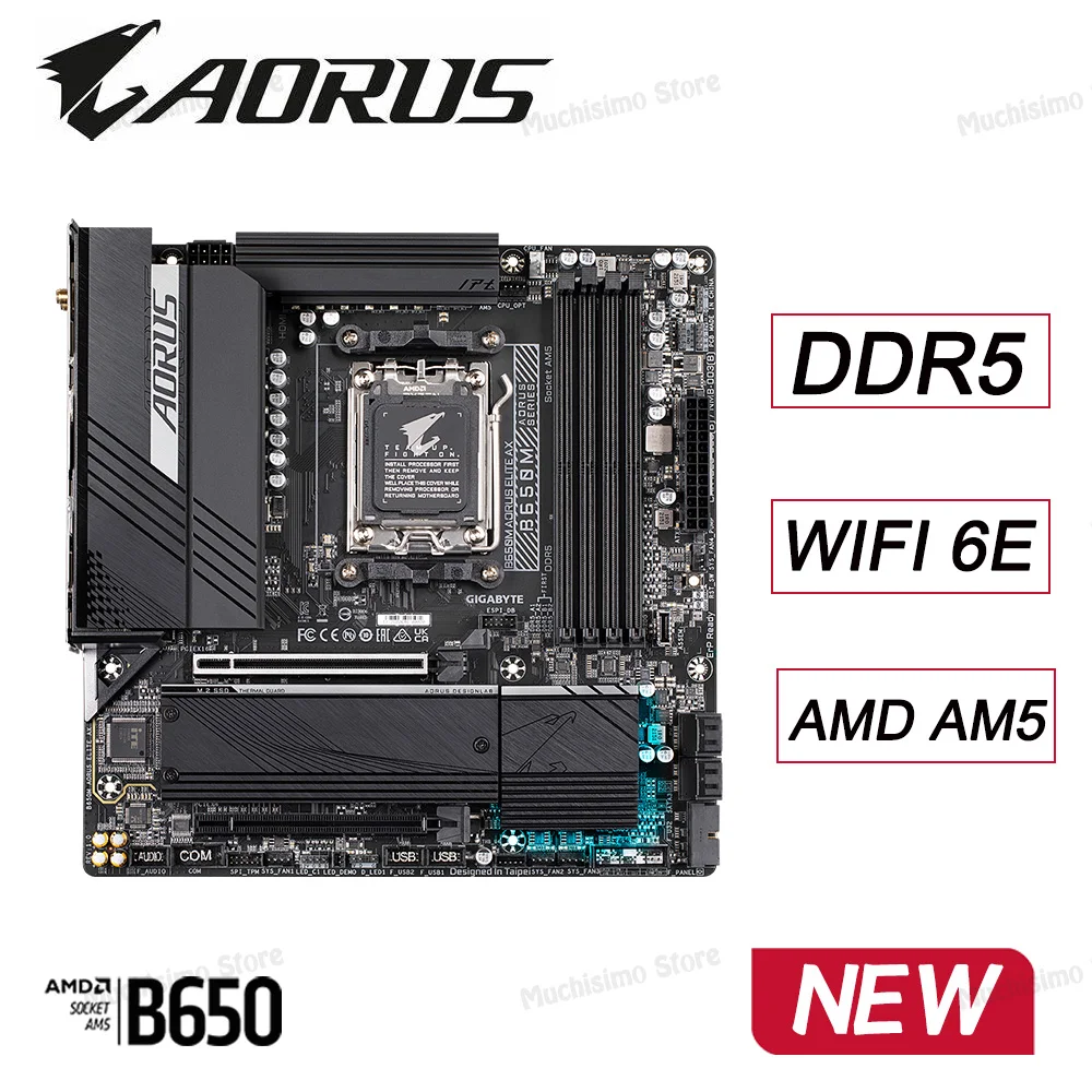 New B650 Mainboard GIGABYTE B650M AORUS ELITE AX DDR5 Motherboard AMD RYZEN 9 7900X CPU KINGSTON RGB 6000MHz 32GB Meomory Combo