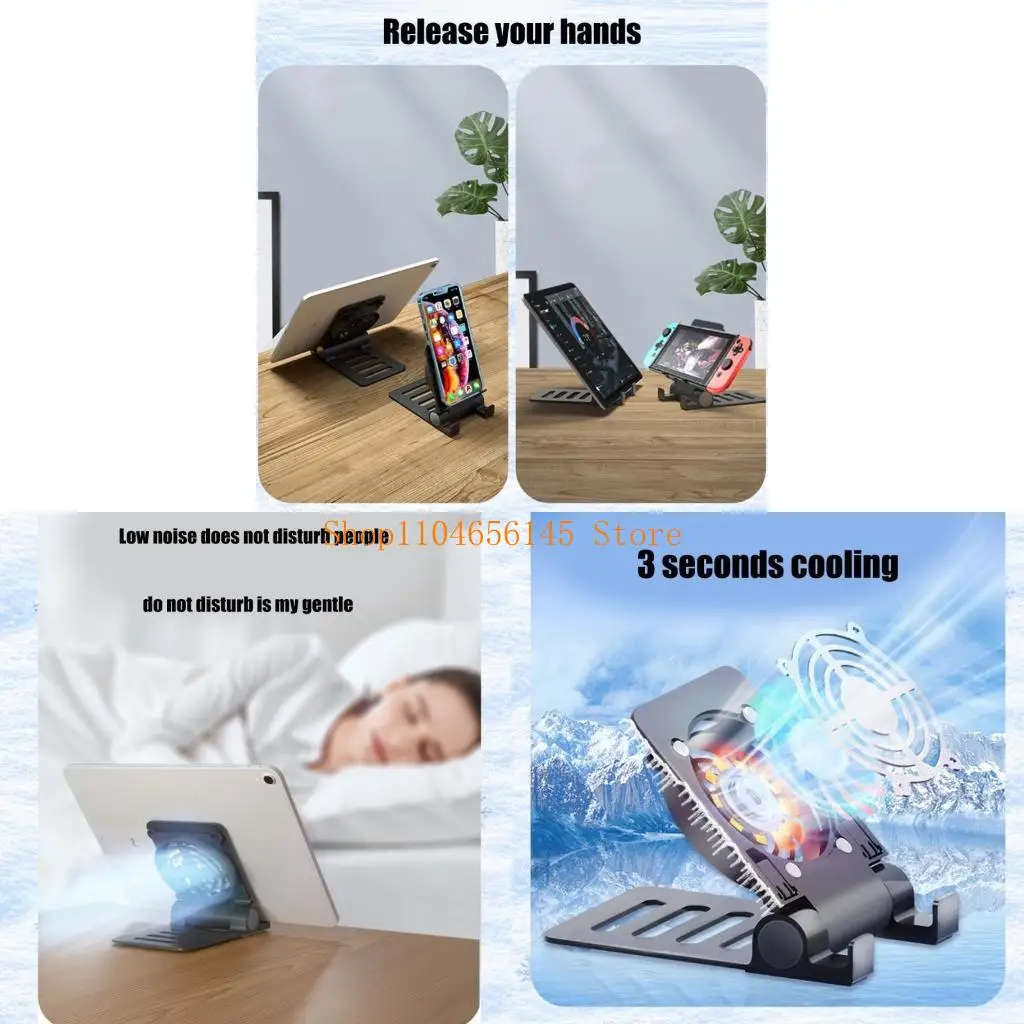 

5asd Multiangle Adjustable Phone Stand With Cooling Fan, USB Operated Tablet Coolers For Mobile Devices Quick Cooling Support