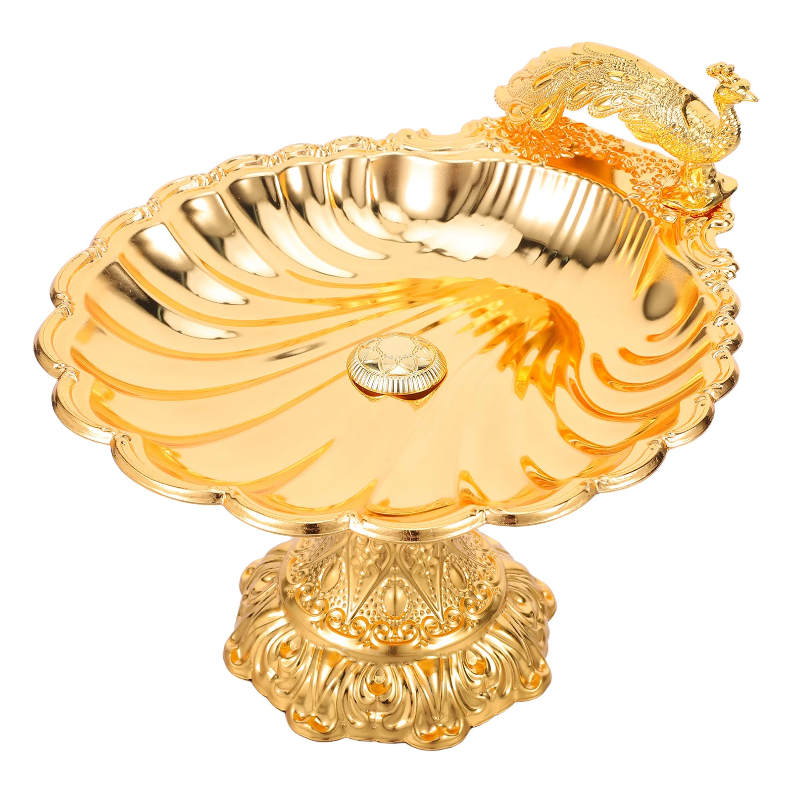 

Многофункциональный поднос в европейском стиле с текстурой павлиньего пера для фруктов, сухофруктов, конфет и печенья