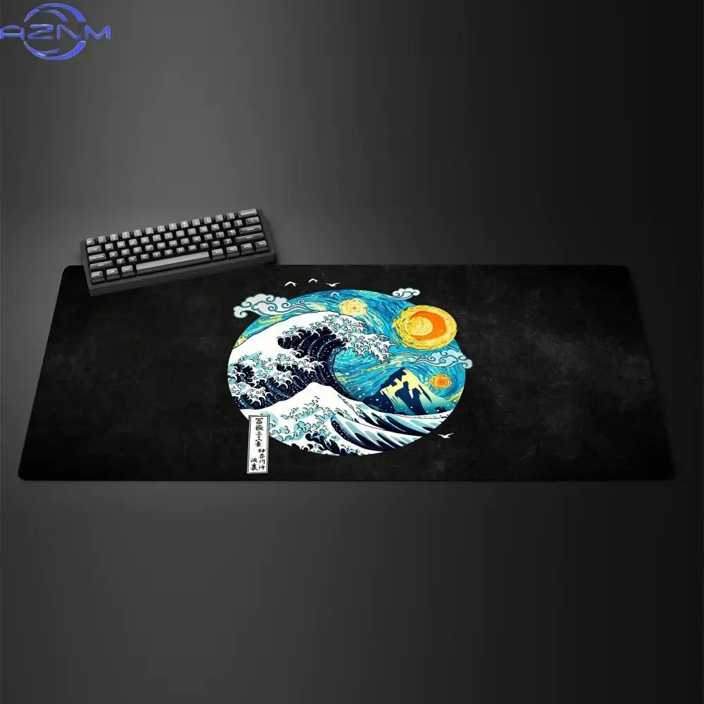 The Great Starry Wave Mouse Pad 50X100 Large Computer Office Game Table Mats Anti-slip Gaming Keyboard Mousepads Long Desk Pads