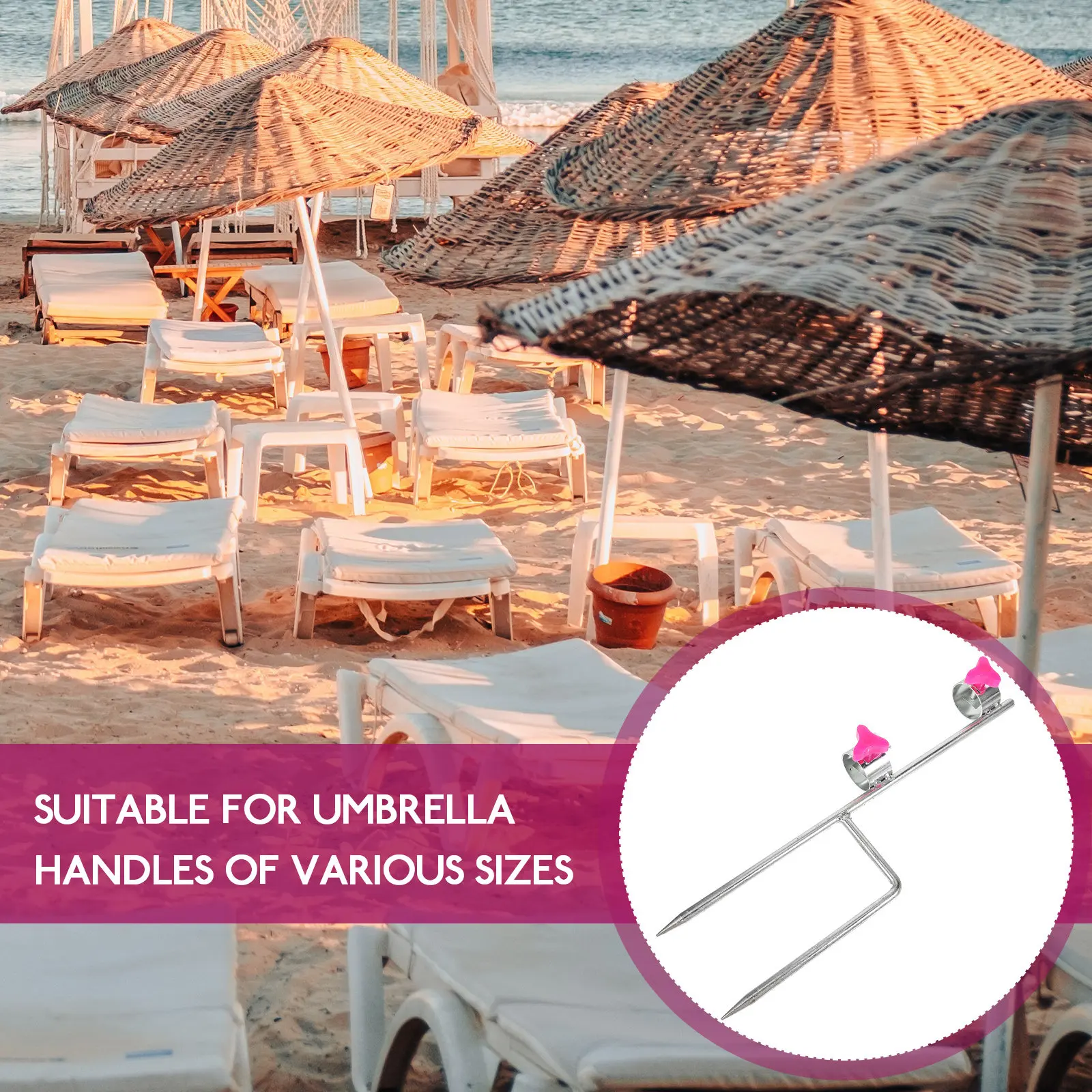 Iron Beach Umbrella Anchor Heavy-Duty Ground Insert Spike for Sand Soil Grass Courtyard Awning Fishing Camping Outdoor Parasol