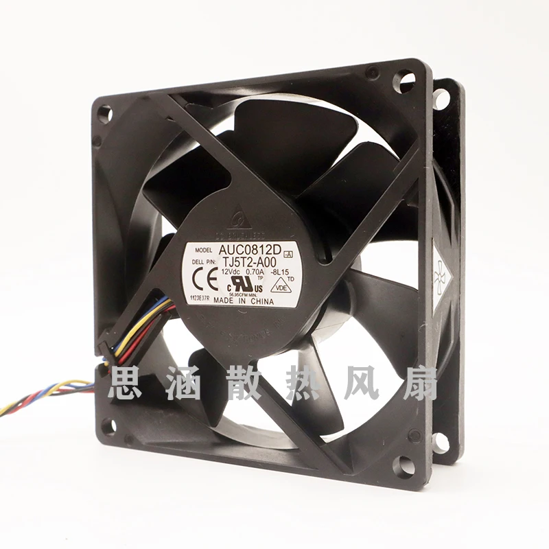Ltsf لـ Delta Electronics AUC0812D DC 12V 0.7A 80x80x25mm 4-Wire Server Cooling Fan8cm