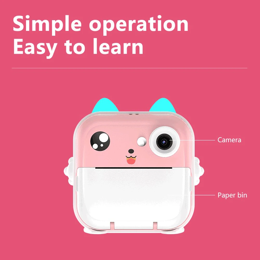 4 em 1 câmera digital bonito usb recarregável mini câmera de impressão instantânea 2.4in tela ips hd câmera de impressão de fotos para meninas meninos