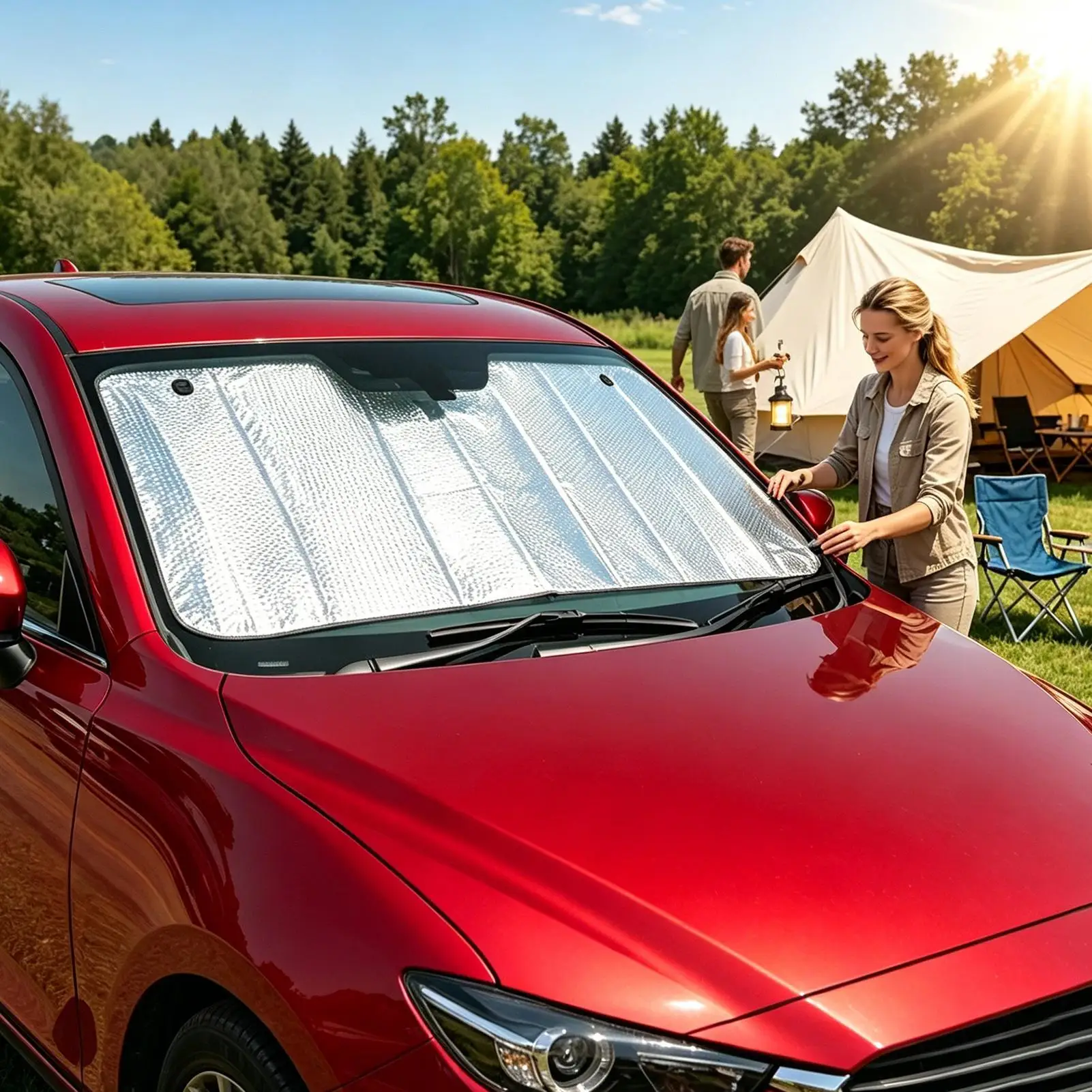 Car Front and Rear Sun Visors Car Windshield Summer Sun Protection Heat Insulation Window Sunshade Car Interior Sun Visor
