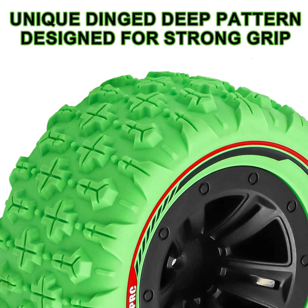 

4Pcs 12mm Hex RC Wheel Tires Set Swamp Claw Mud Terrain Tires Accessories Wheels Tires for 1/14 1/16 RC Car Crawler Truck