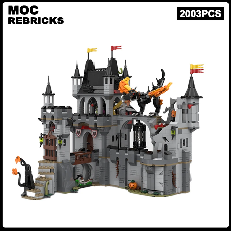 Middeleeuwen Ridders Castle Series Night Lord 'S Lair Moc Bouwstenen Model Technische Stenen Assemblage Speelgoed Kind Vakantie Geschenken