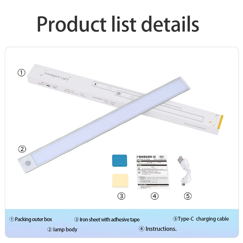 LED Night Light Motion Sensor Wireless USB Cabinet Night Light Wardrobe Lamp For Kitchen Cabinet Bedroom Wardrobe