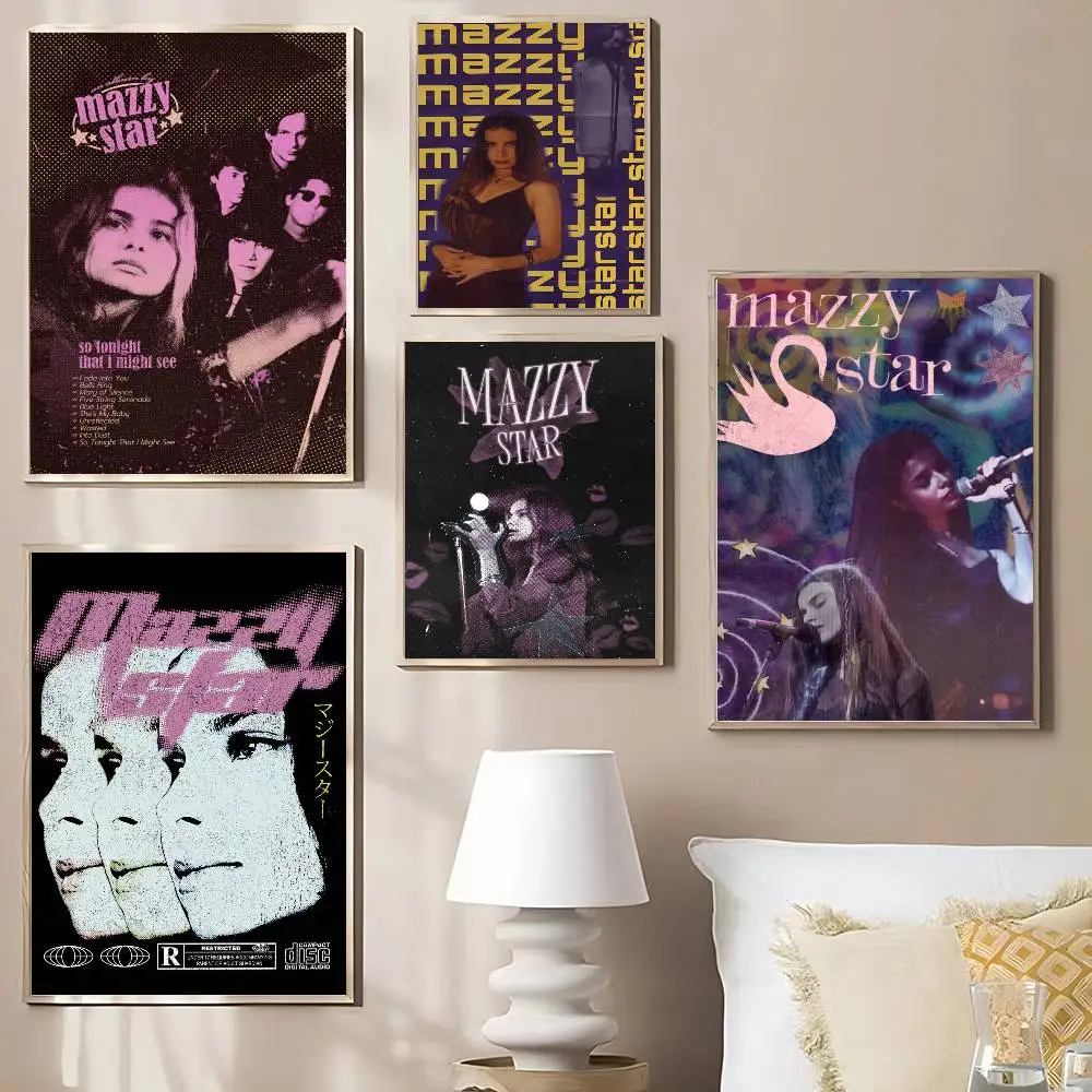 Music Album M-Mazzy Star Whitepaper Poster HD Quality Poster Wall Art Painting Study Room Wall Decor