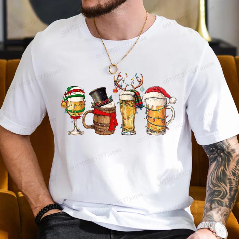 

Рождественская футболка с пивом, женская забавная футболка для любителей пива, футболка с короткими рукавами, футболки с графикой в стиле Харадзюку, рождественская уличная одежда для питья