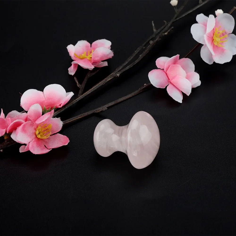 

Crystal Rose Quartz Massage Stone Mushroom Quartz Crystal Gua Sha Tool Pink Scraping Massage Eyes Massage Tool Skin Care