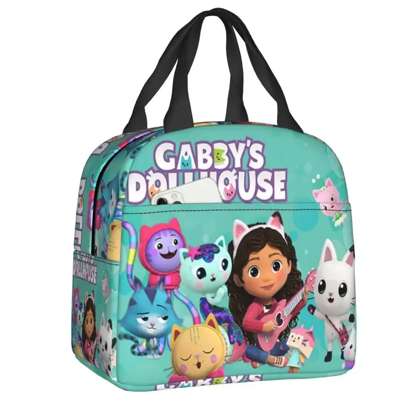 Custom Gabbys Dollhouse Lunch Bag Men Women Cartoon Mermaid Thermal Cooler Insulated Lunch Boxes for Student School