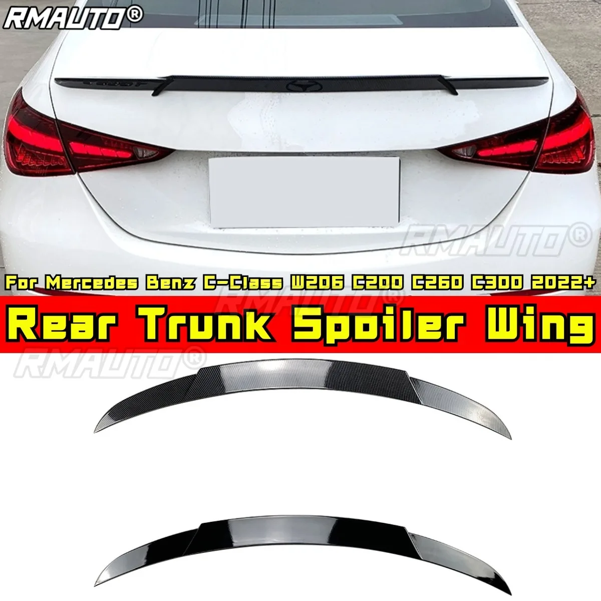 

Для Mercedes Benz C-Class W206 C200 C260 C300 2022+ Комплект кузова Заднее крыло багажника Задний спойлер багажника Заднее крыло Автомобильные аксессуары
