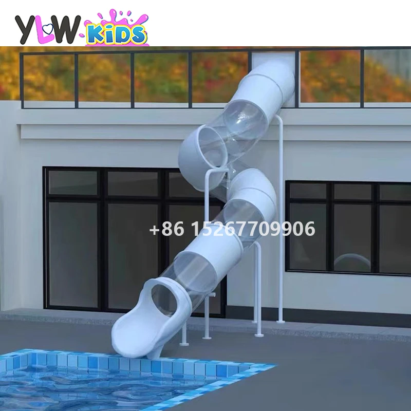 YLWCNN Plastic Transparent Tube Slide Playground For Swim Pool,Child Amusement Water Spiral Slide Barrel Kids Garden Slide Park