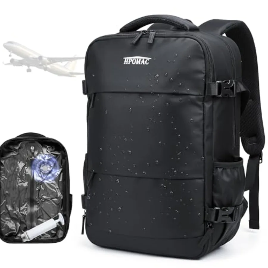 

Vacuum Compression Backpack for Travel Carry-On Backpack with Vacuum System and Pump Packs Like for 2-5 Day Trips Fits 17" Lapt