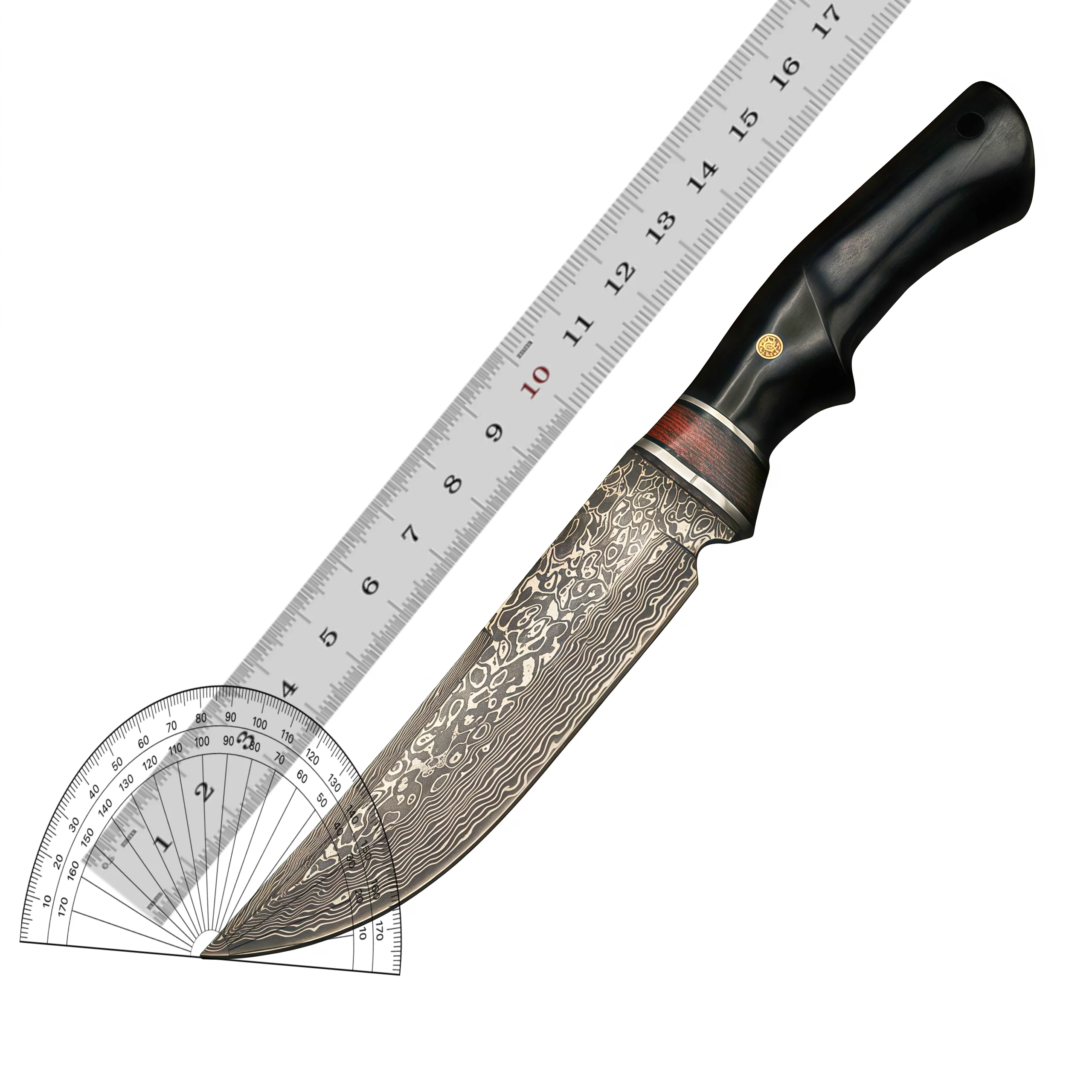Damascus VG10 outdoor high hardness multifunctional portable wilderness survival collectible knife view 6