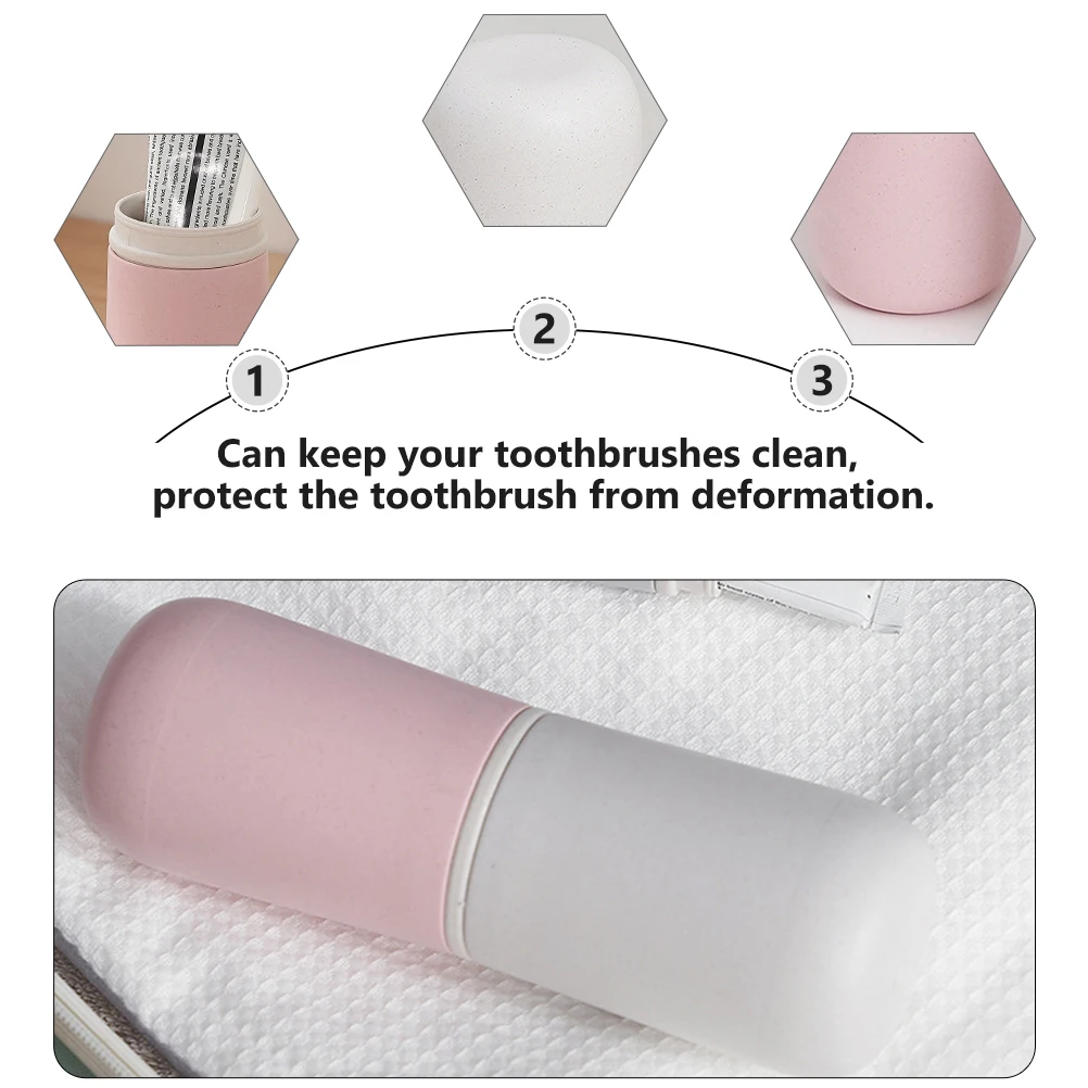 

Portable Toothbrush Cup Durable Material Compact Size LightWeight Travel Holder Storage Case For Home Outdoor School Use