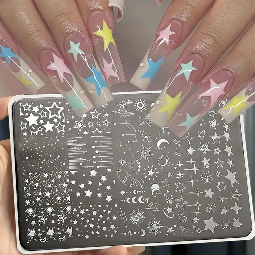 1 Stuk Y2k Ster Maan Kruis Ste - Nail Art Stamping Kit recensie en prijs