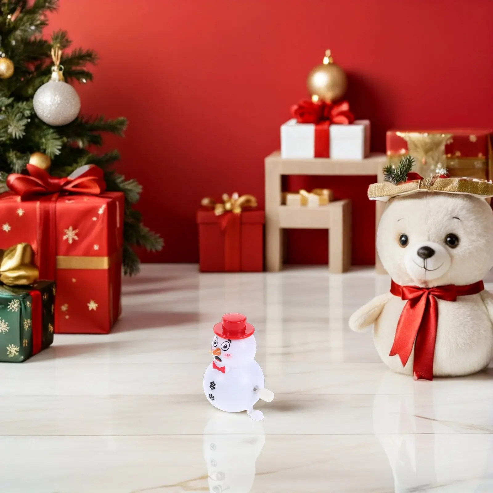 

6Pcs Clockwork Snowman Christmas Wind Up Stocking Stuffers Holiday Party Favors Snowman Wind Up Figure Goodie Bag Fillers