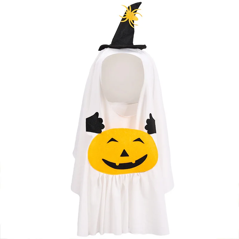 

5pcs Halloween Costume for Dogs Witch Hat Pumpkin White Ghost Costume Fancy Dress for Dogs Cat Pet Outfits for Halloween Cosplay