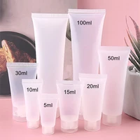 50 unids/pack 5ml 10ml 15ml 20ml 30ml 50ml 100ml tubo vacío de loción cosmética contenedor de crema para apretar tubo suave de plástico esmerilado con tapa
