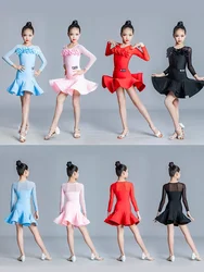 Children Professional Latin Dance Dress for Girls Ballroom Dancing Dresses Rumba Cha Cha Samba Practice Dress Latin Performance