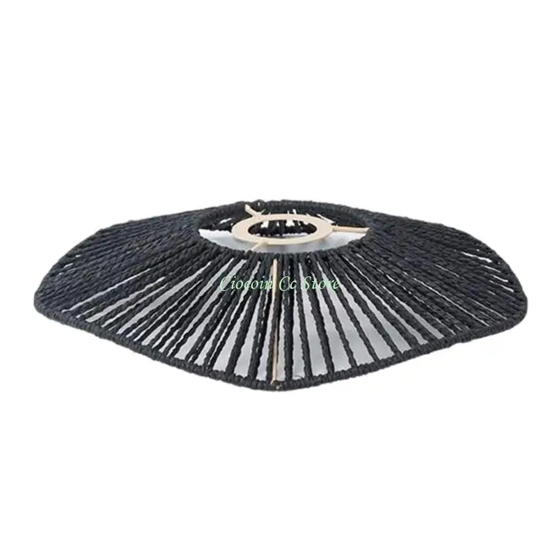 

X90F Practical Handwoven Lampshades Easy Installation Paper Rope Ceiling Light Shade