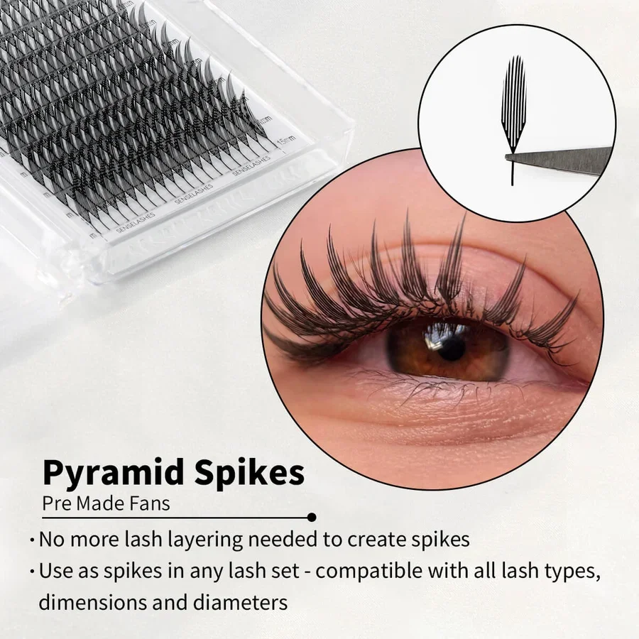 SENSE LASHES Comic Spire Lashes Anime Tower Spike Contour Laser Print Eyelash Extension Premade Fans Individual Lashes