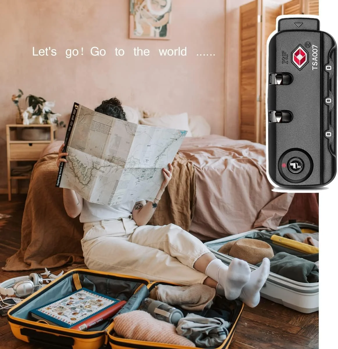 Travel Zipper Certified Luggage Password Lock, Backpack Anti-Theft 3-Digit Password Lock